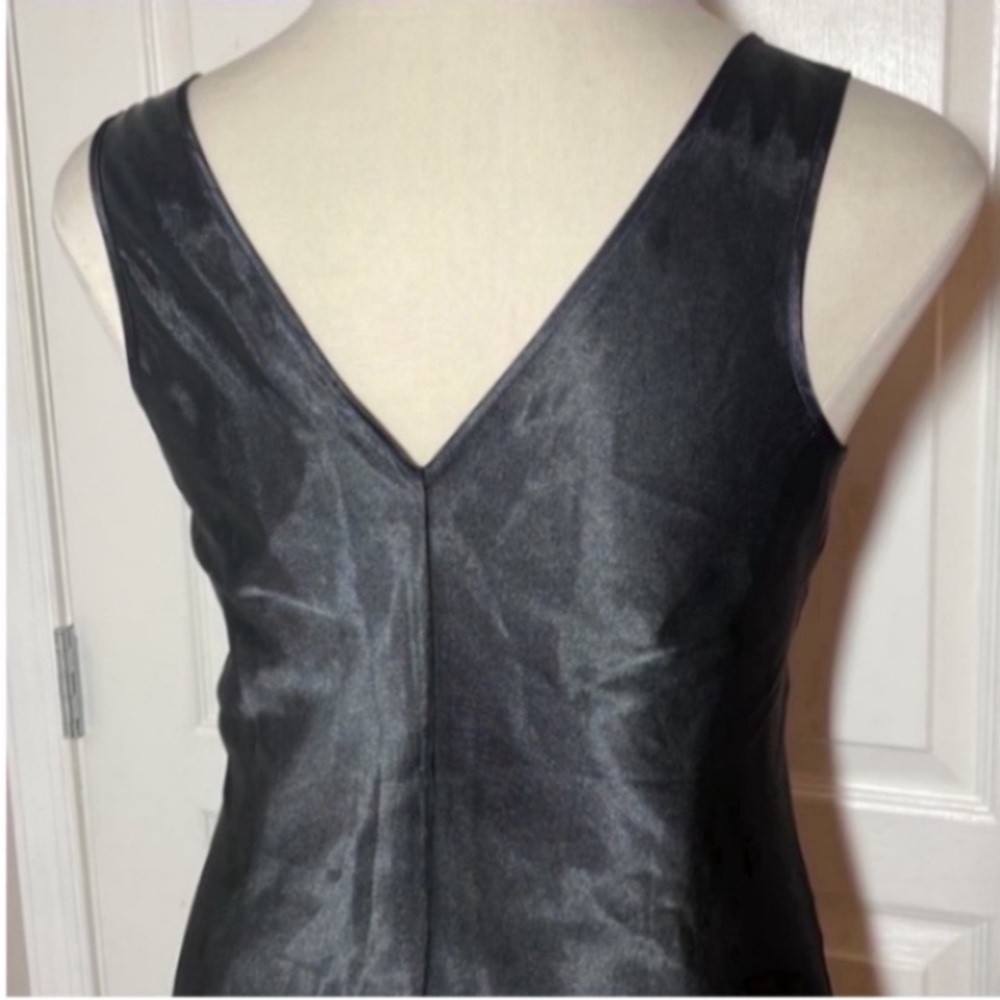 Vintage Inner Most Slip Dress Mini Black Cream Satin Lace V-Neck Dance Party  L - Picture 14 of 17